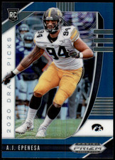 2020 Prizm Draft Picks Blue Rookie A.J. Epenesa #162 Iowa Hawkeyes Parallel RC