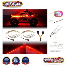 Versatile Red LED Strip Lighting for Cars, Trucks, and RC Aircraft - Set of 2