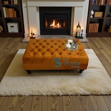 Burnt orange Large Designer  premium  Quality coffee Table Footstool Pouffe