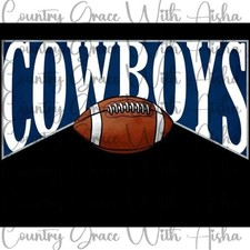 20oz Skinny Tumbler Cowboys Football Sublimation Transfer Ready To Press
