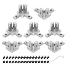 8Pcs 3-Way End Corner Bracket Connectors for 2020 Aluminum Extrusions, Silver