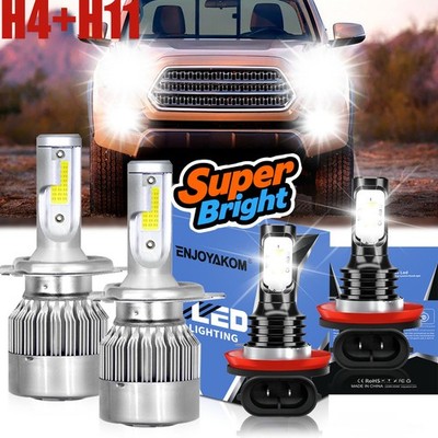 For Toyota Tacoma 2012-2015 Super Brigh LED Headlight Fog Light Bulbs Kit 6000K