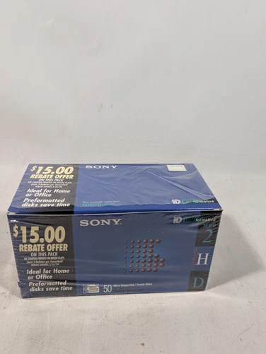 VTG 1998 SONY 3.5" Micro Floppy Disks 50 Pack IBM Formatted HD 50MFD-2HD