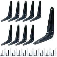 Zorfeter 10 Pcs Shelf Brackets 4 x 3 Inch Black Shelving Brackets Heavy Duty ...