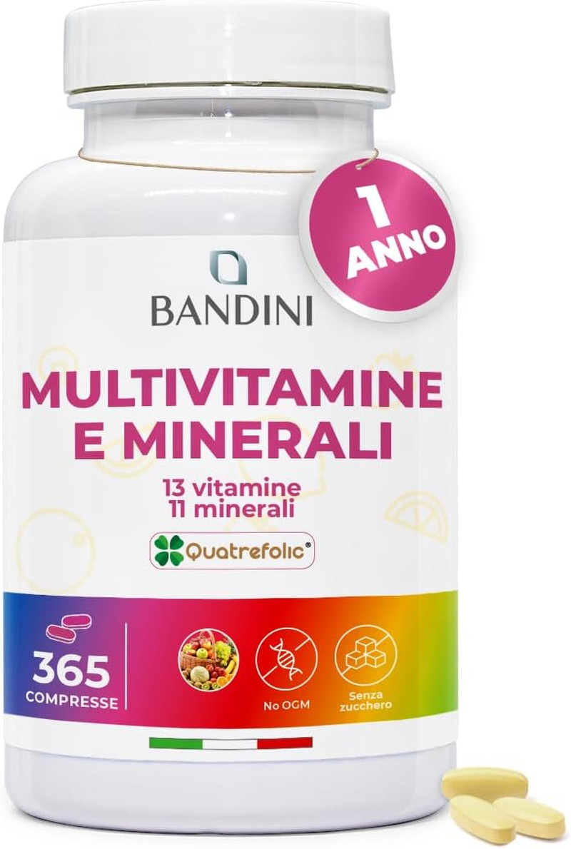 Multivitaminico Completo 365 Compresse - Scorta 1 Anno - Integratore A-Z