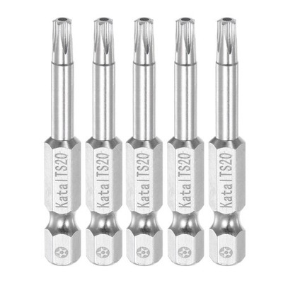 5pcs TS20 Magnetic Security Star 5 Point Screwdriver Bit 1/4'' Hex Shank 2''
