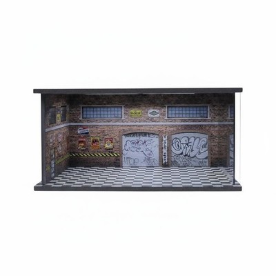 Lighted Car Repair Shop Model Realistic Features 1:64 Scale Garage Display