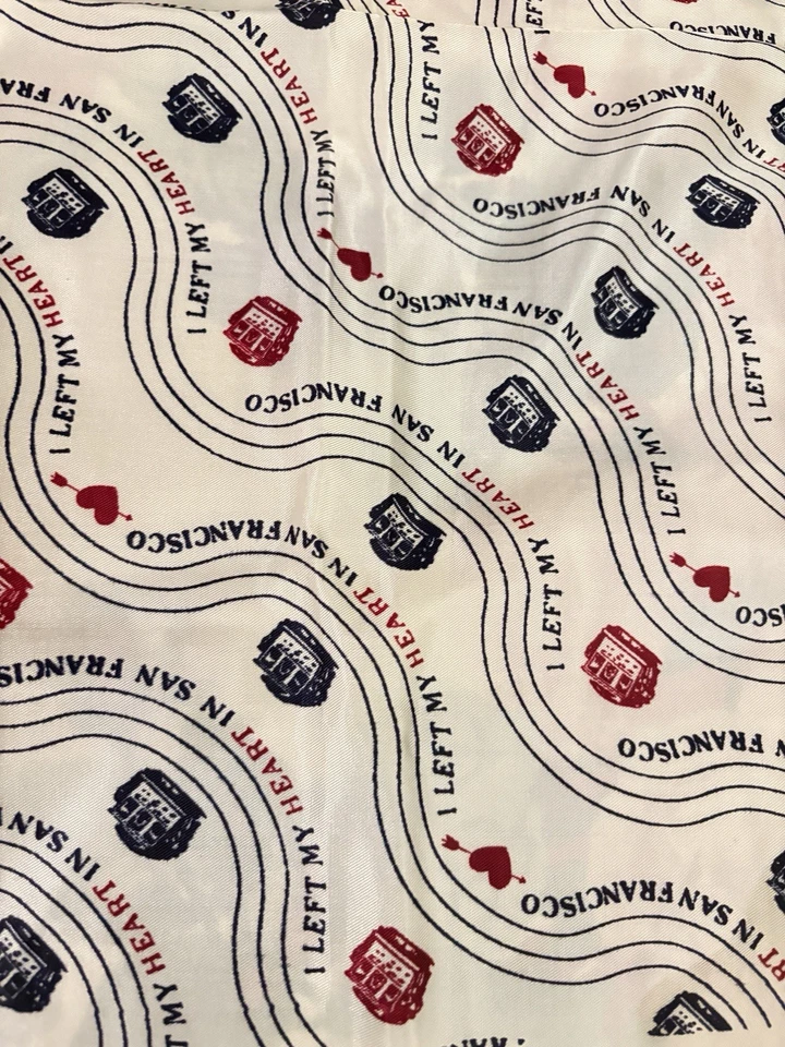 Cable Cars, Red Hearts , Souvenir  Scarf ,I Left My Heart in San Francisco - Image 2 of 2