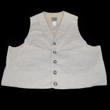 Frontier Classics Dakota Old West Single Breasted Vest Natural Notched Collar 2X