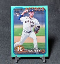Forrest Whitley Aqua Rookie RC 2024 Topps Update Series Card US61 Houston Astros. rookie card picture