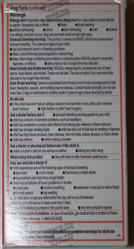 Gotas para bebés Motrin sin tinte 1 fl oz (30 ml) ibuprofeno original de bayas 50 mg Foto 2 de 2