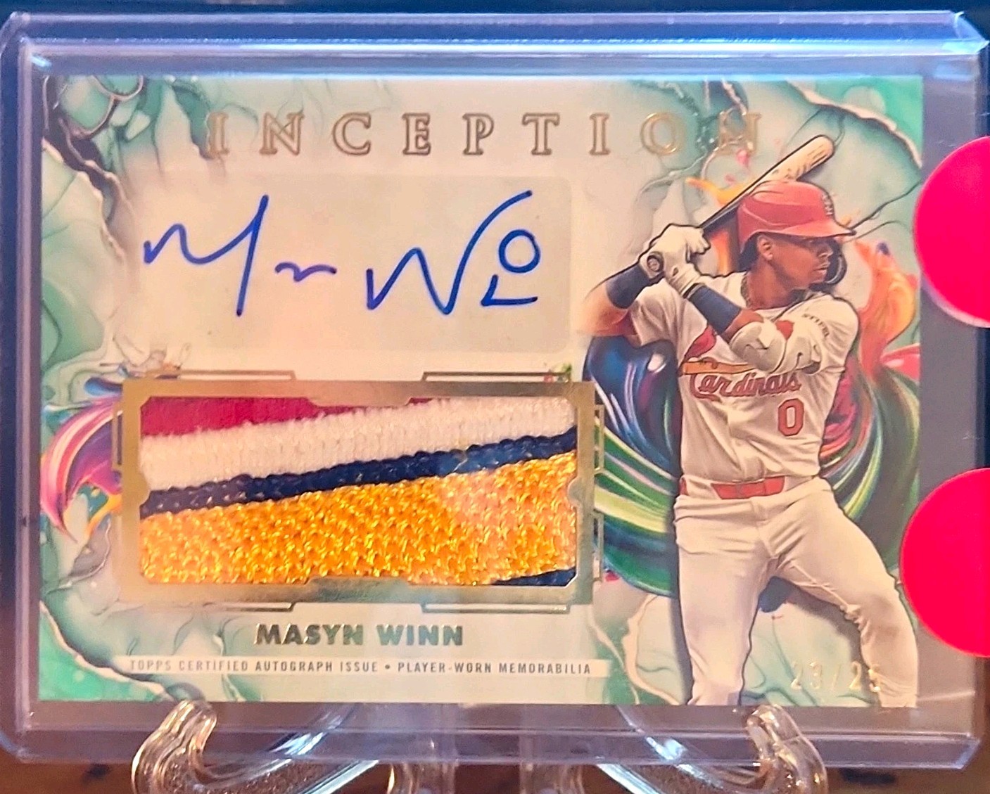 🎖Topps Inception Masyn Winn St. Louis Cardinals Auto Relic Patch 12/25 ⚾️