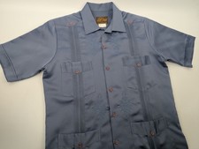 D'Carlos Men's Guayabera Button 4 Pocket Shirt Embroidered Made In Yucatan MX