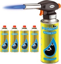 Butane Gas Blow Torch Burner Welding Auto Ignition Soldering BBQ Flame Thrower