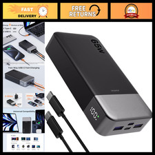 20000mAh Portable Laptop Charger Power Bank 65W Fast Charging, USB-C, Slim Desig