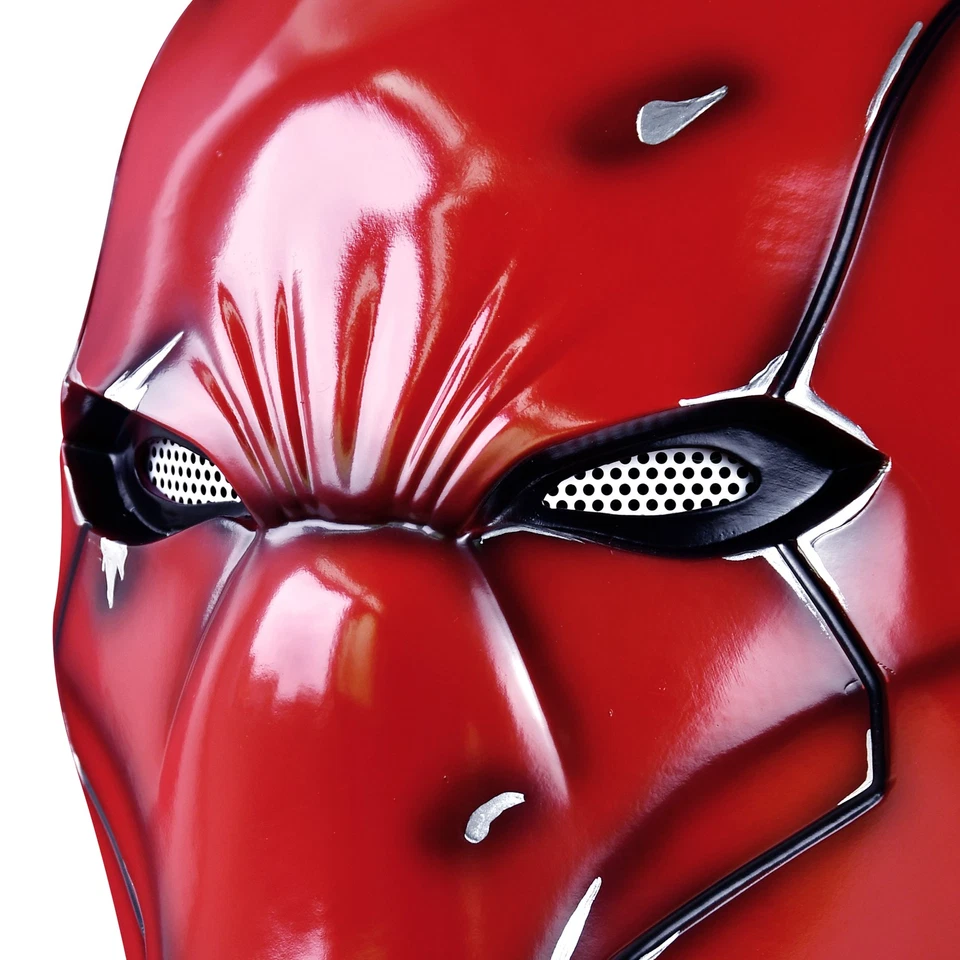 Movie Red Hood 1:1 Resin Battle Damage Helmet Full Masks Wearable Halloween Prop - Image 4 of 4