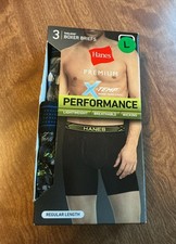 NEW Hanes sz Large 36-38" Premium X-Temp 3 pk Performance Boxer Briefs Underwear