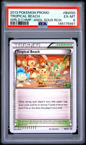 2013 POKEMON WORLD CHAMPIONSHIP DECK PROMO #BW50 TROPICAL BEACH PSA 6