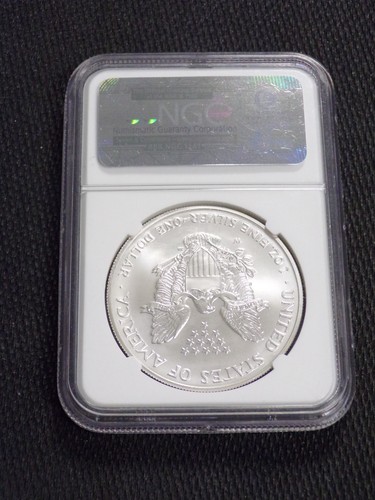 2007-W AMERICAN SILVER EAGLE 1oz .999 FINE SILVER NGC GRADED MS69 $1 COIN USA - Picture 2 of 2