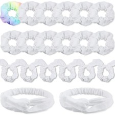 White Scrunchies for Tie Dye DIY Cotton Bow Scrunchies Headbands 3 Kinds of P