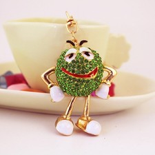 Cute Funny Enamel Crystal Cartoon Pendant KeyChain Handbag Keyring Womens Gift