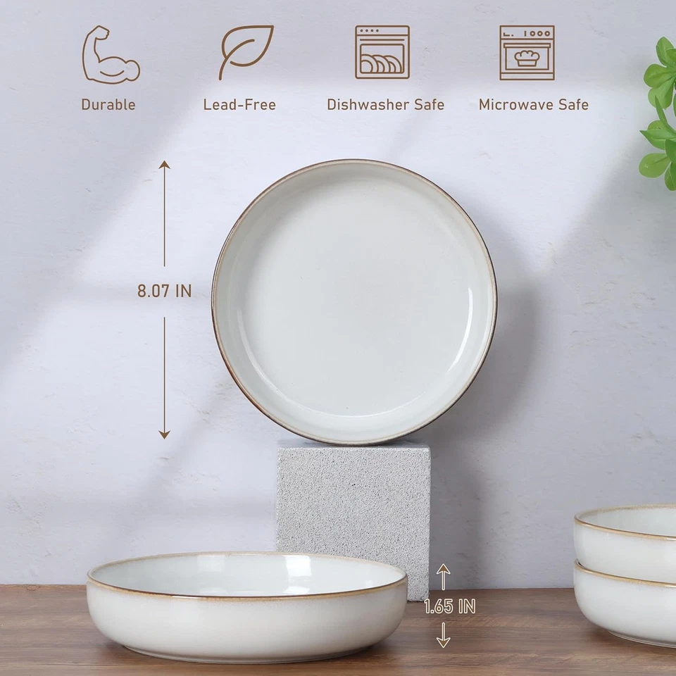 Juego de 4 tazones para pasta, 35 oz. Ensaladera grande para servir platos Foto 3 de 4