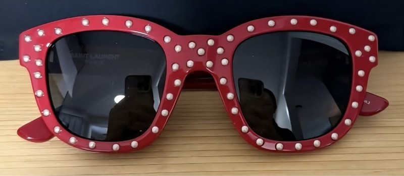 🌺Yves Saint Laurent Sunglasses Surf Stud Studded Red Smoke SL 100LOU 004🌺