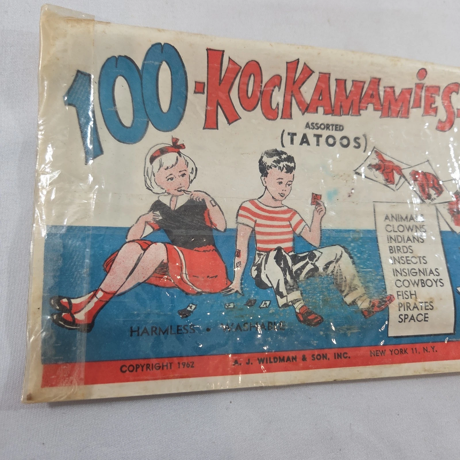 Vintage 1962 Washable Tattoo Sheet Kockamamies - A.J. Wildman NY USA - NEW NOS - product detail image 4