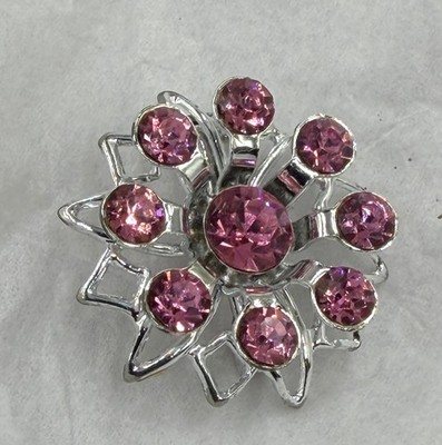 Pink Fancy Austrian Rhinestone Crystal Elegant Bridal Wedding Brooch Pin