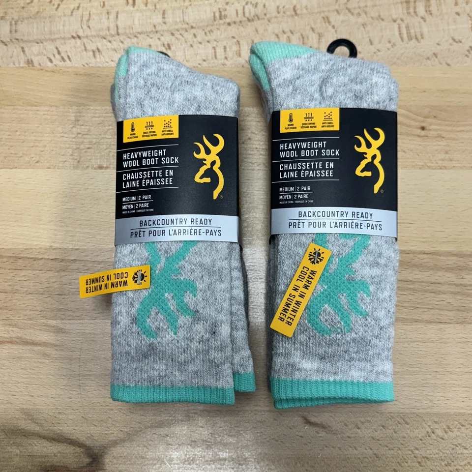 Calcetines de bota de lana de peso pesado Browning para mujer Rowan 4 pares M/6-10 gris caza Foto 3 de 4