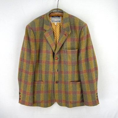 Joules Lynwood Tweed Sakko Herren XXL Grün Wolle Country Hacking Sport Blazer