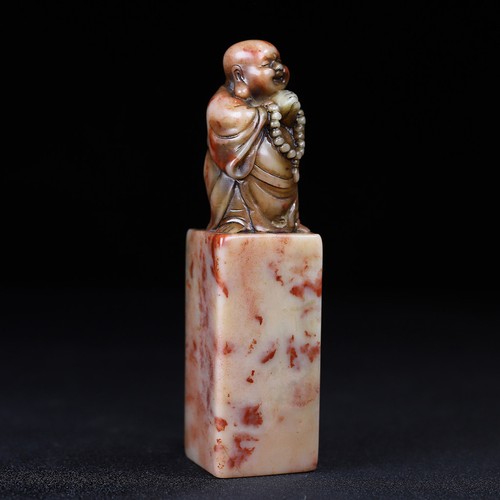Chinese Natural Shoushan Stone Hand-carved Exquisite Maitreya Buddha Seals 8167 - Picture 9 of 10