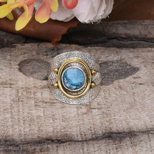 Neon Apatite Raw Gemstone Ring 925 Sterling Silver Ring Handmade Ring EBR210