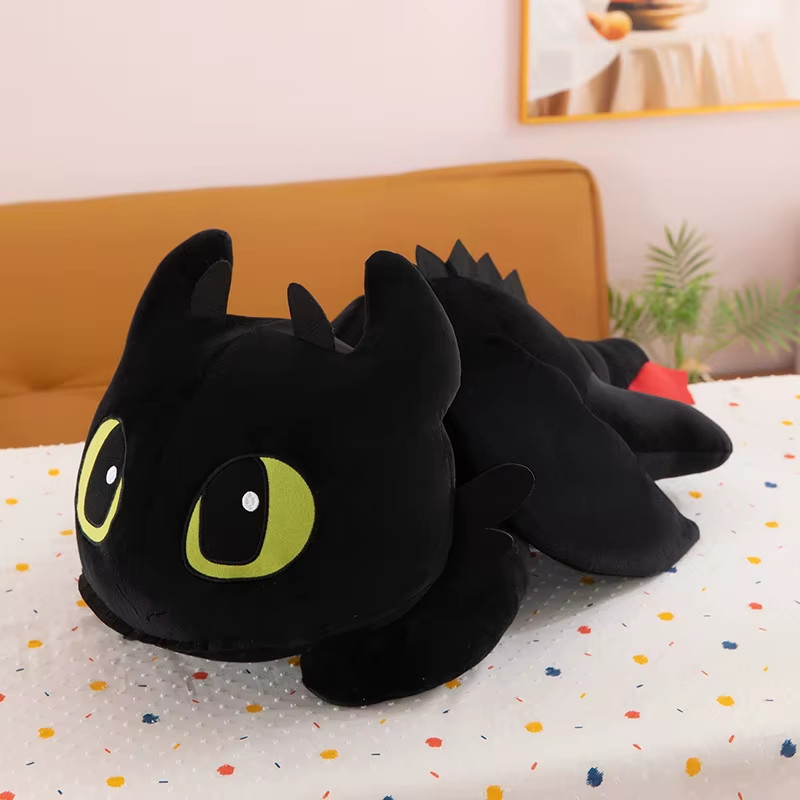 Peluche Drago Trainer Regalo Bambini Giocattolo Furia Buia e Bianca (55-120)