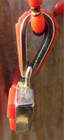 Na Na Ping Pendant Red Coral  M. Garcia Padlock Shape  1.75" Sterling  16.4g — photo 4