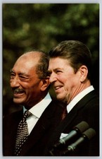President Ronald Reagan and Egyptian President Anwar Sadat Postcard PC063