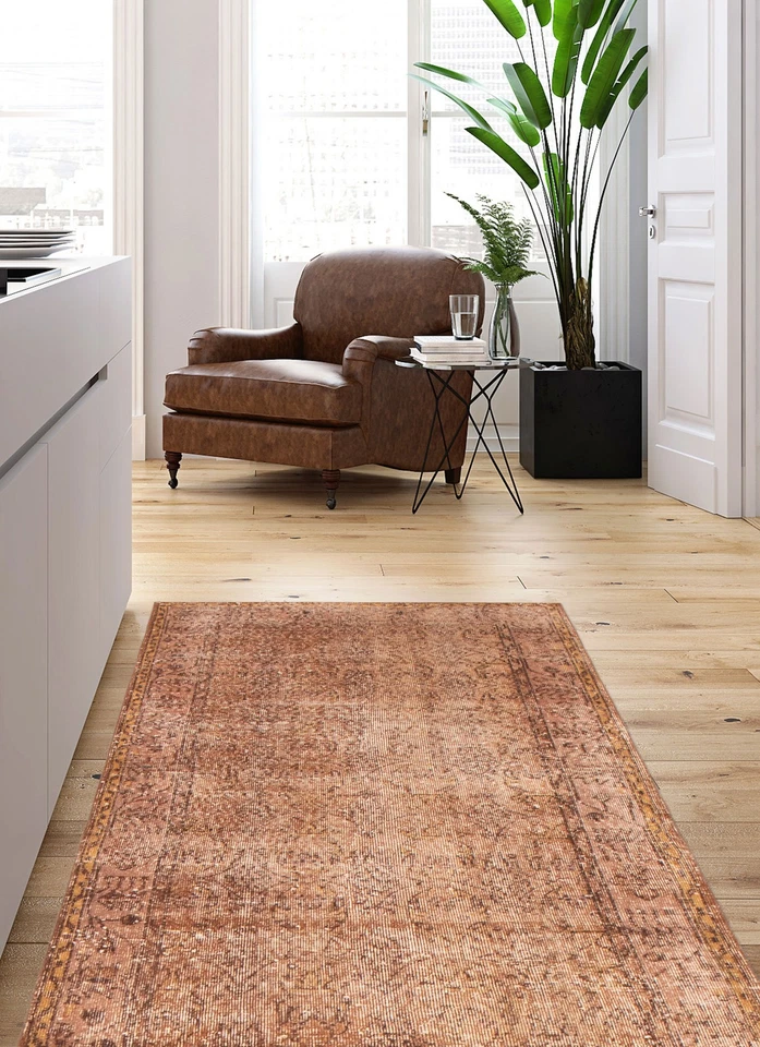 3'11" x 6'11" Traditional Vintage Hand Knotted Oriental Carpet Wool Area Rug - Image 2 of 4