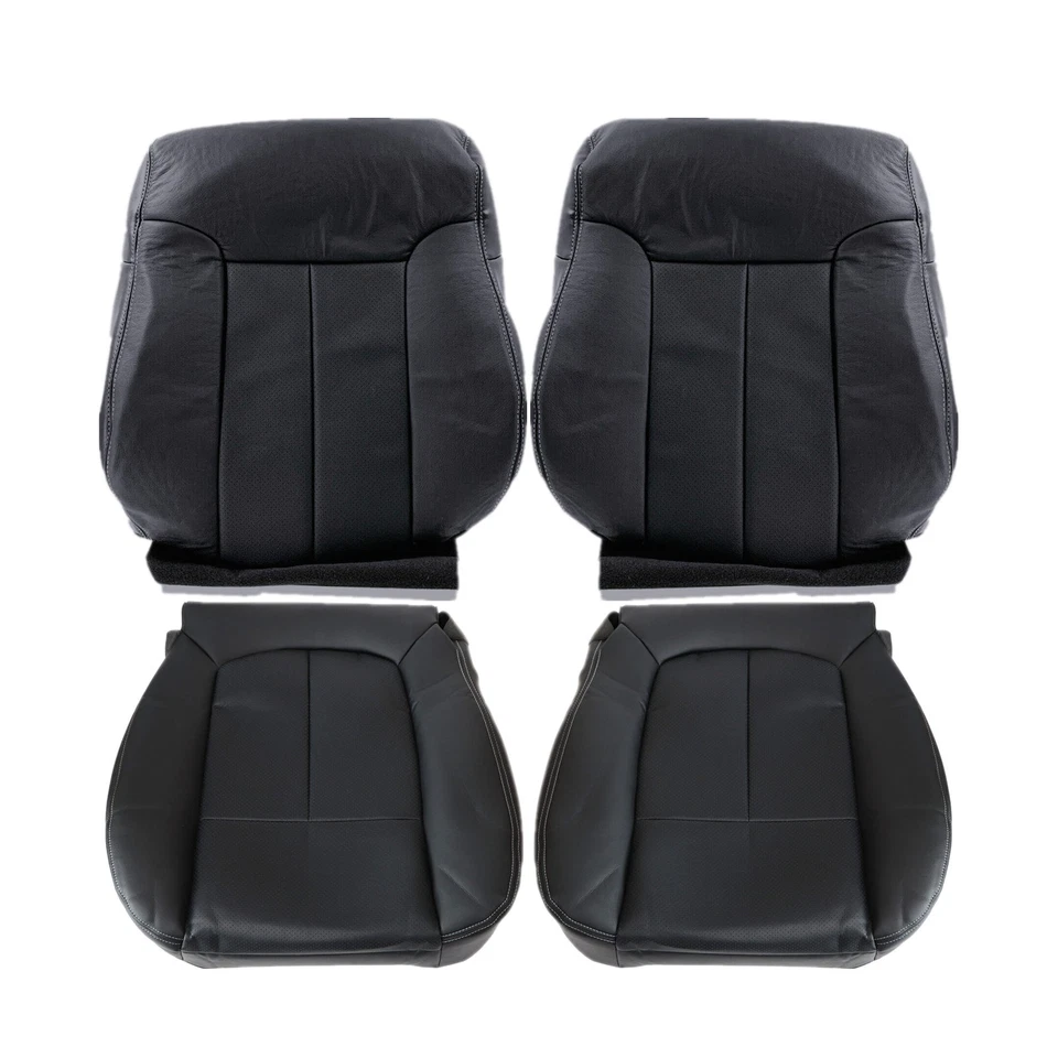 For 2009-2014 Ford F150 Both Side Bottom & Top Leather Seat Cover Black 4PCS Foto 2 de 4