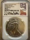 2020 (p) American Silver Eagle NGC MS 70 Mike Castle Signed ER Emergency Rel.