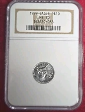 1999 P$10 Uncirculated Platinum 1/10 Ounce Eagle NGC MS-70