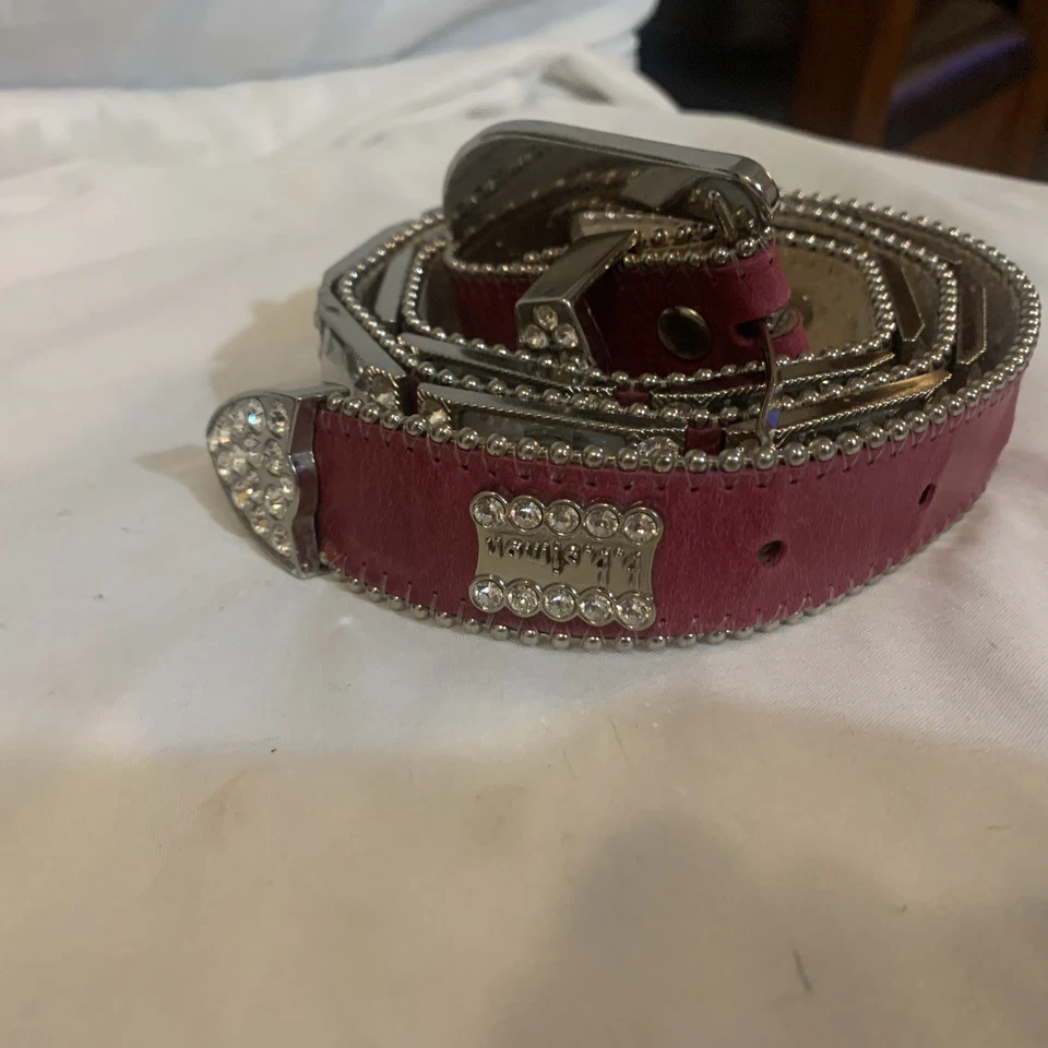 Cinturón grande de cuero BB Simon auténtico de cristal de Swarovski Foto 2 de 4