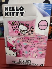 Hello Kitty Wild Jungle 3 Piece TWIN Sheet Set / Microfiber