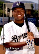 2015 Helena Brewers Grandstand 8 David Denson LA Puente California Baseball Card