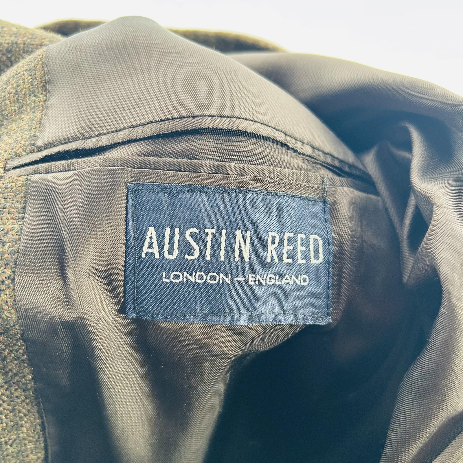 Austin Reed Blazer Mens 38R Brown Wool Tweed Sport Coat Tailored USA Classic