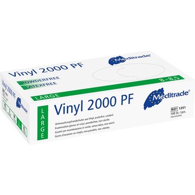 Meditrade Vinyl 2000 PF 1251L Handschuhe, Gr. L, Untersuchungshandschuhe