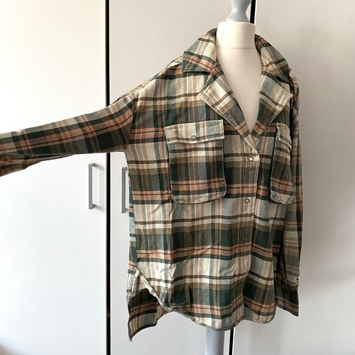 Free People We The Free Izzy Plaid Cargo Shirt Shacket Size XS Snap Top - Picture 4 of 15