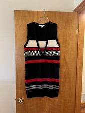 The Limited Sweater Dress Sleeveless Deep V-Neck Shift Wool Blend Y2K Medium
