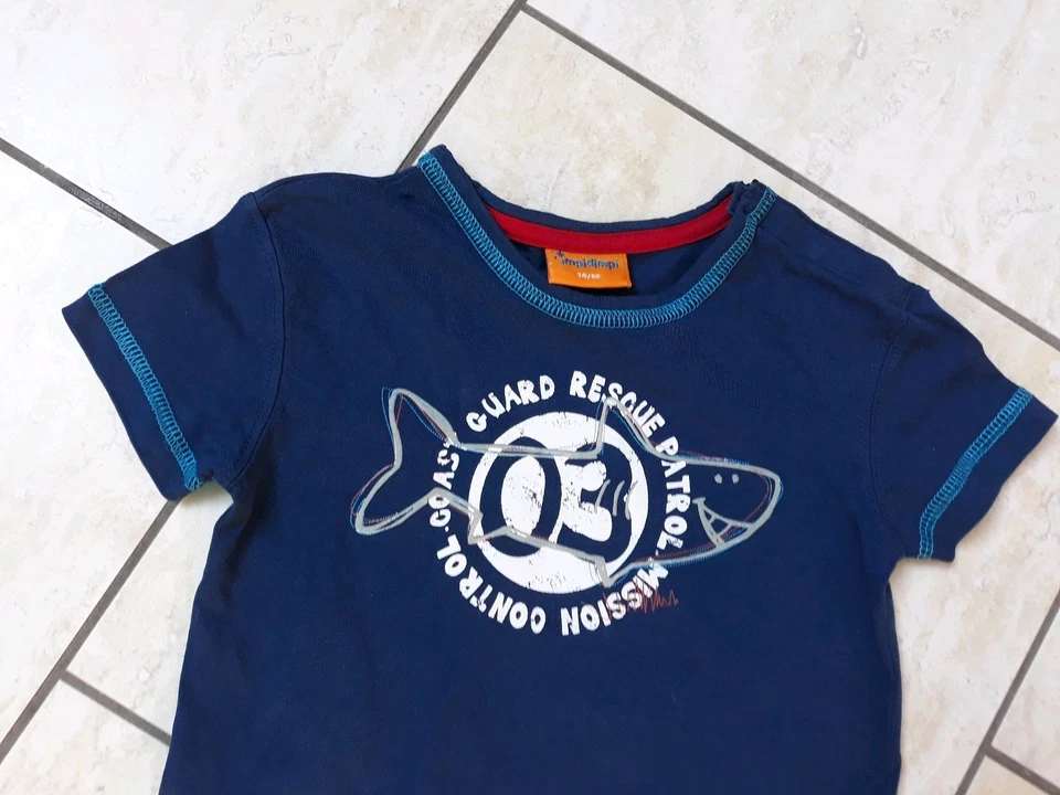 IMPIDIMPI T - Shirt Gr. 74 / 80 blau Glow in the dark leuchtend -NUR 1xGETRAGEN! - Bild 2 von 4