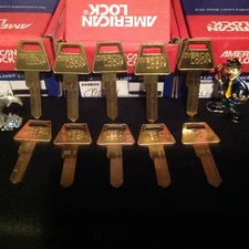 10 ORIGINAL American Lock Company U.S.A. Padlock Key Blanks 6 Pin