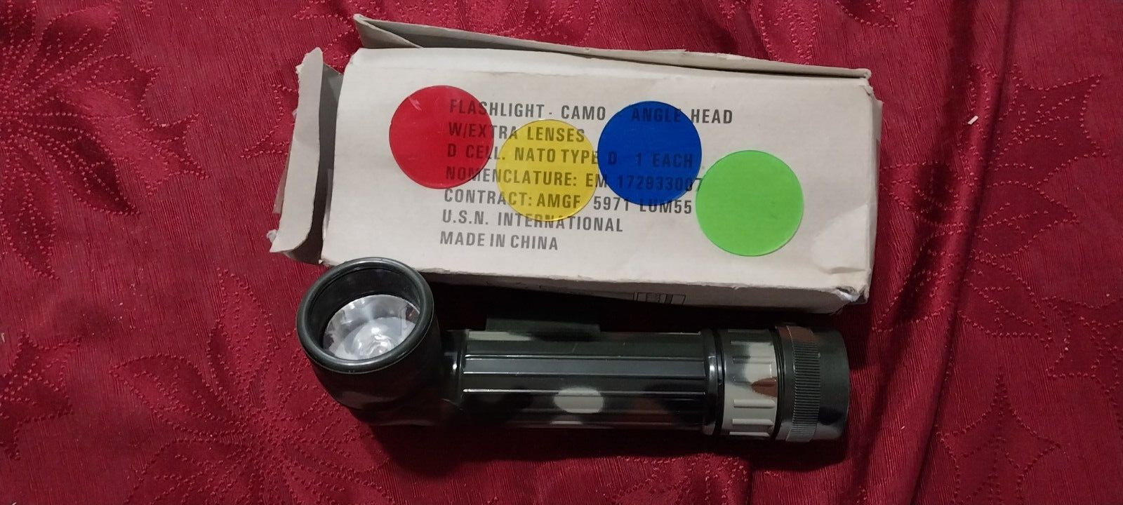 G.I. Type D-Cell Flashlights - woodland camo Flash Lights -Extra Lenses rothco